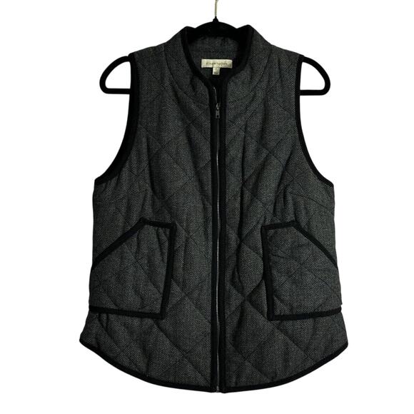 41 Hawthorn Womens Medium Vest Woven Quilted Zip Gray Pockets Sleeveless - Picture 1 of 9